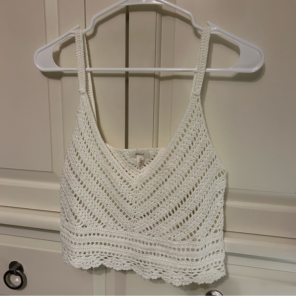 Debut Cream Crochet Crop Top